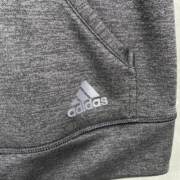 Women’s Medium Hoodie Adidas Climawarm Pullover Logo Activewear Sweatshirt Gray - Picture 6 of 11